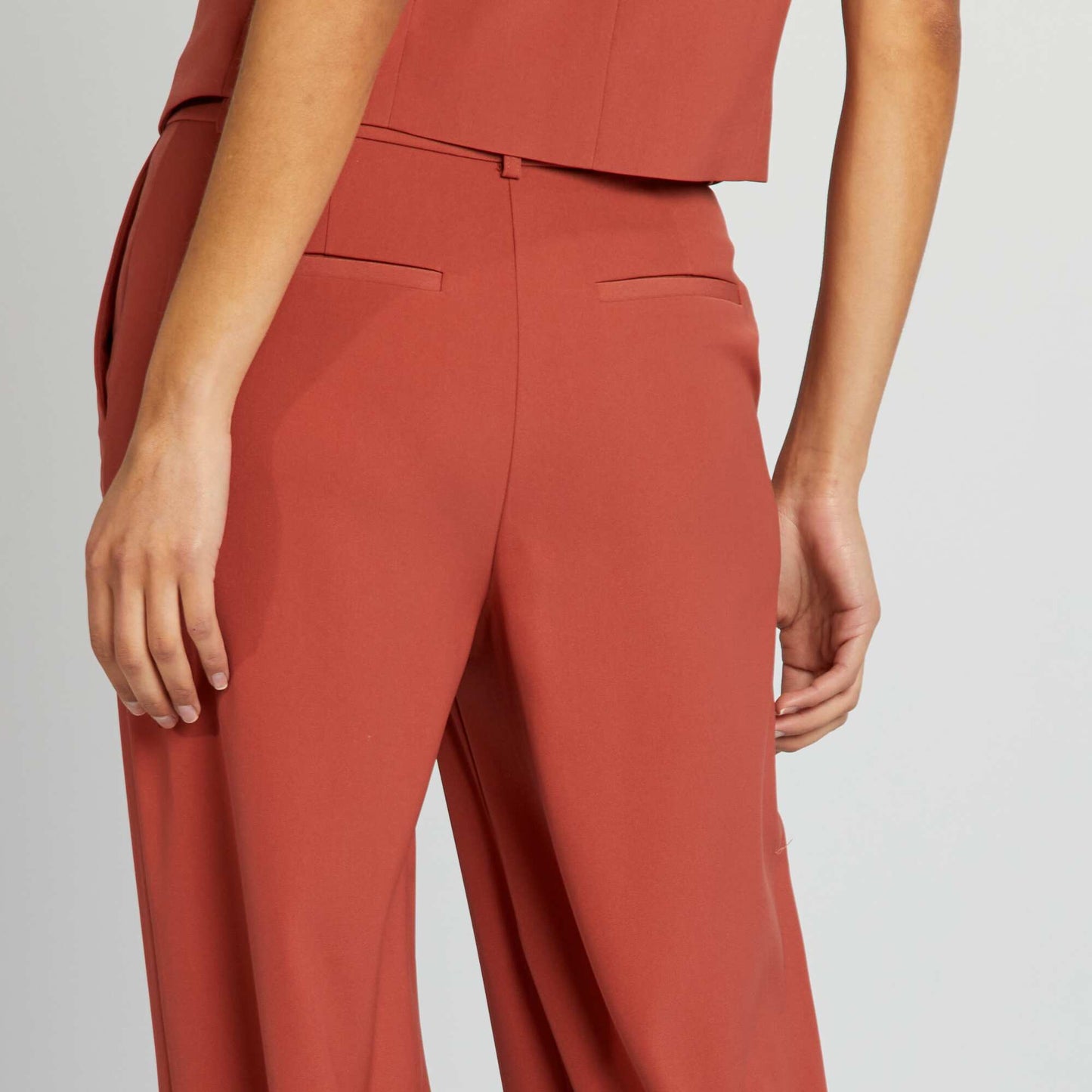 Pantalon de tailleur fluide Brique