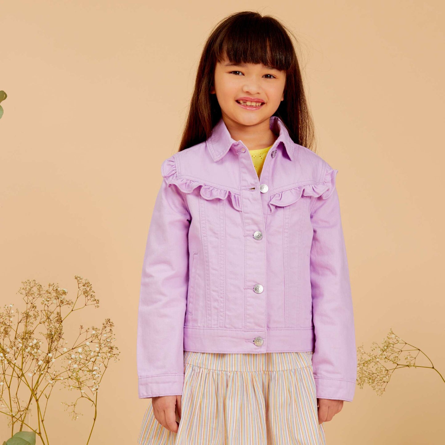 Veste en jean avec volants Violet