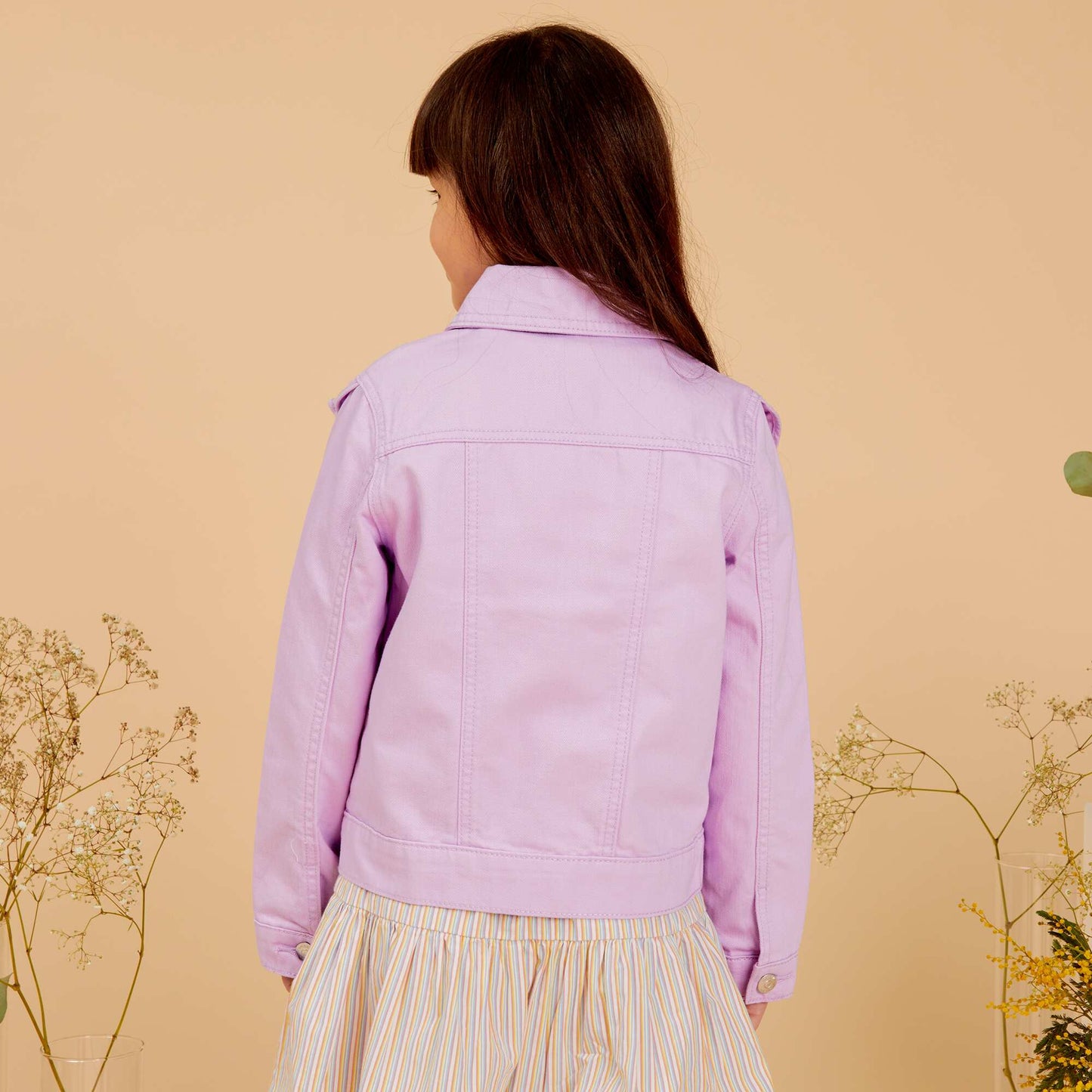 Veste en jean avec volants Violet