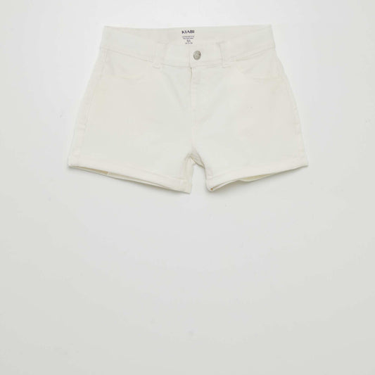 Short en twill blanc