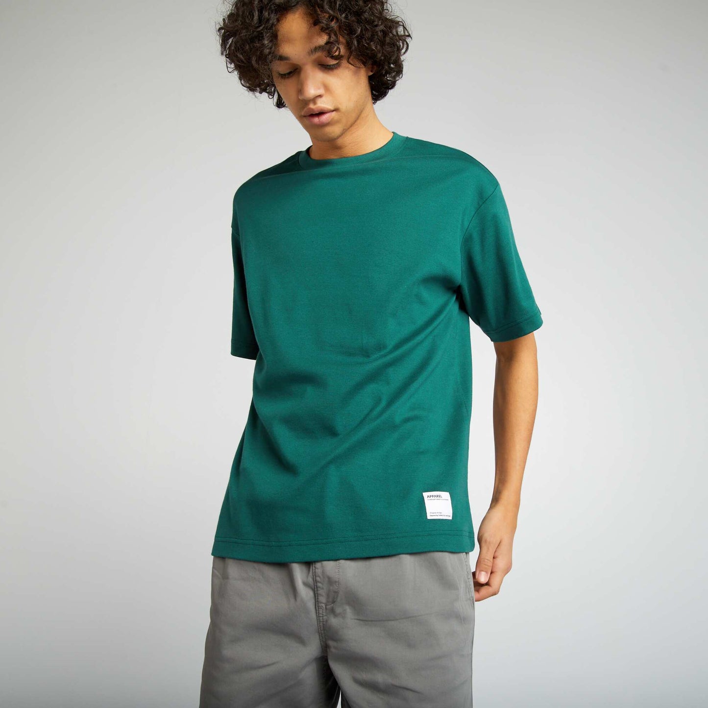 T-shirt col rond en coton VERT