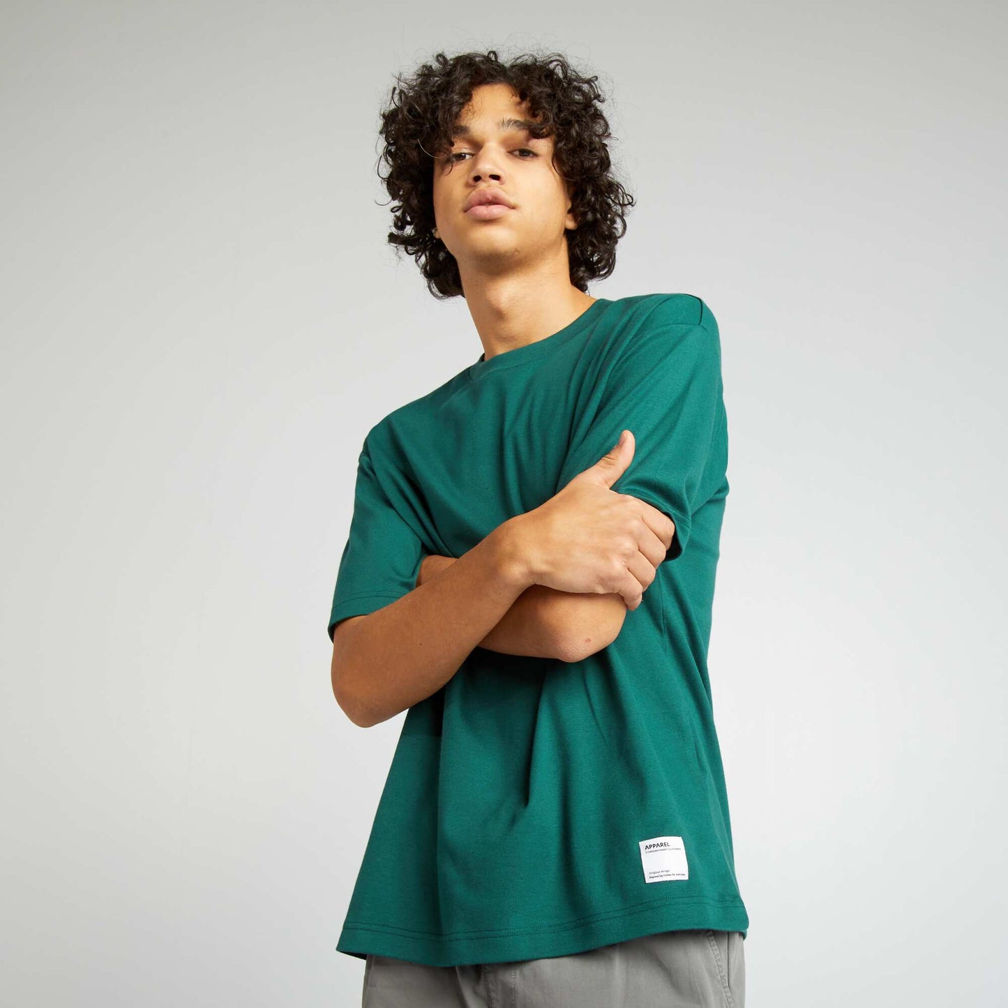 T-shirt col rond en coton VERT