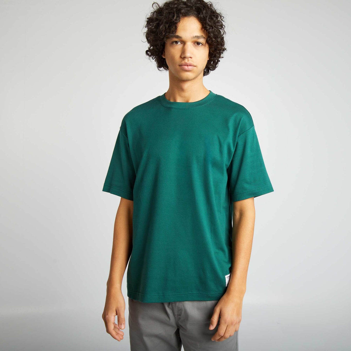 T-shirt col rond en coton VERT