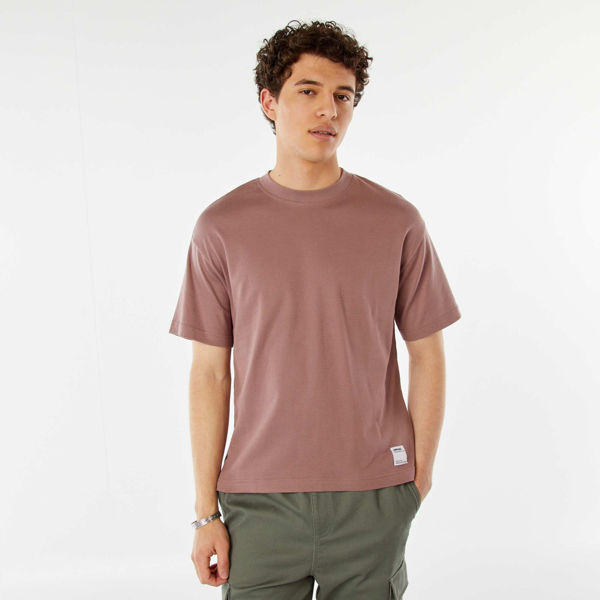 T-shirt col rond en coton VIOLET