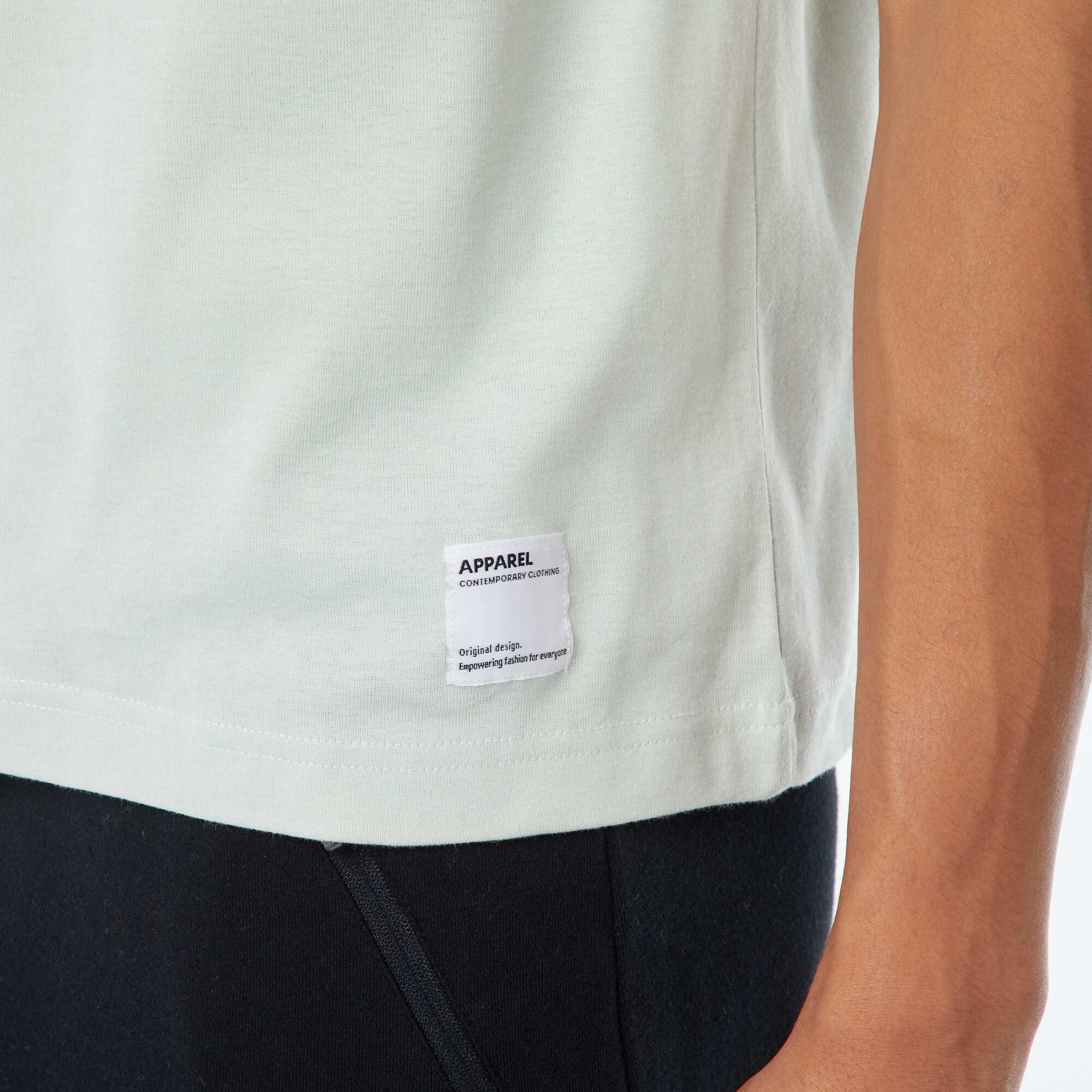 T-shirt col rond en coton BLEU CLAIR