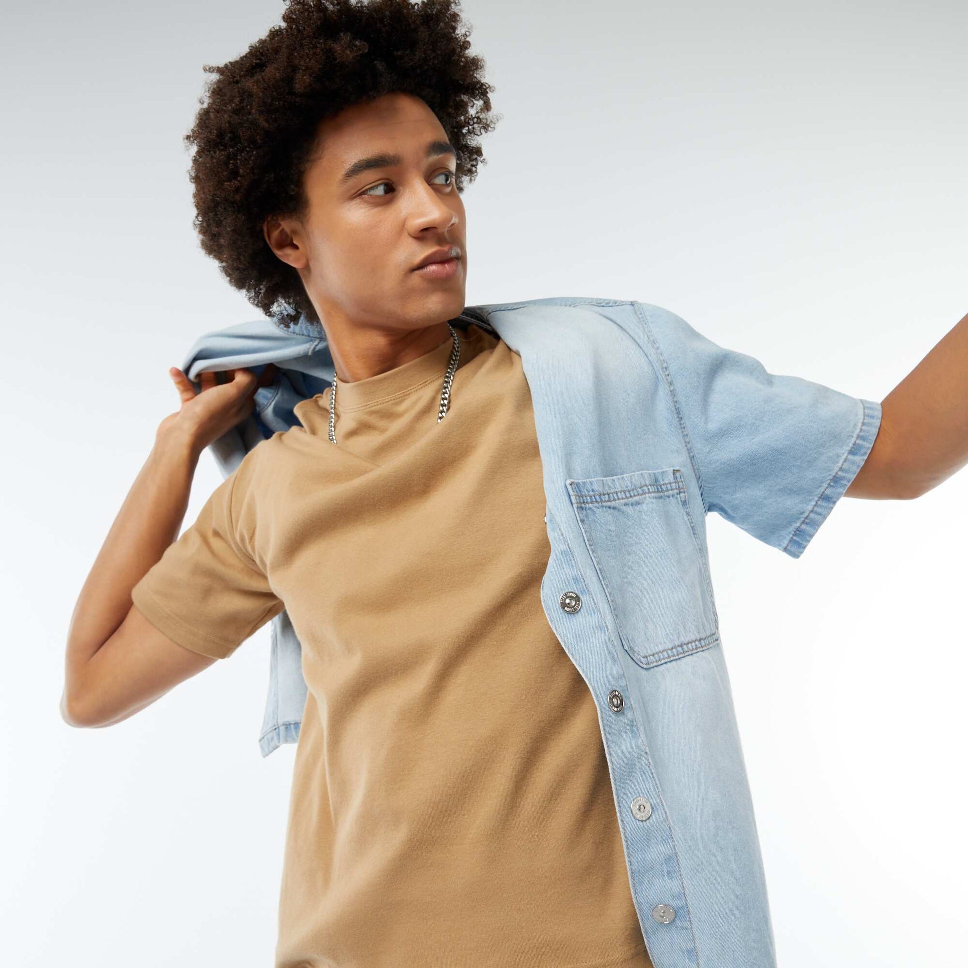 T-shirt col rond en coton CAMEL