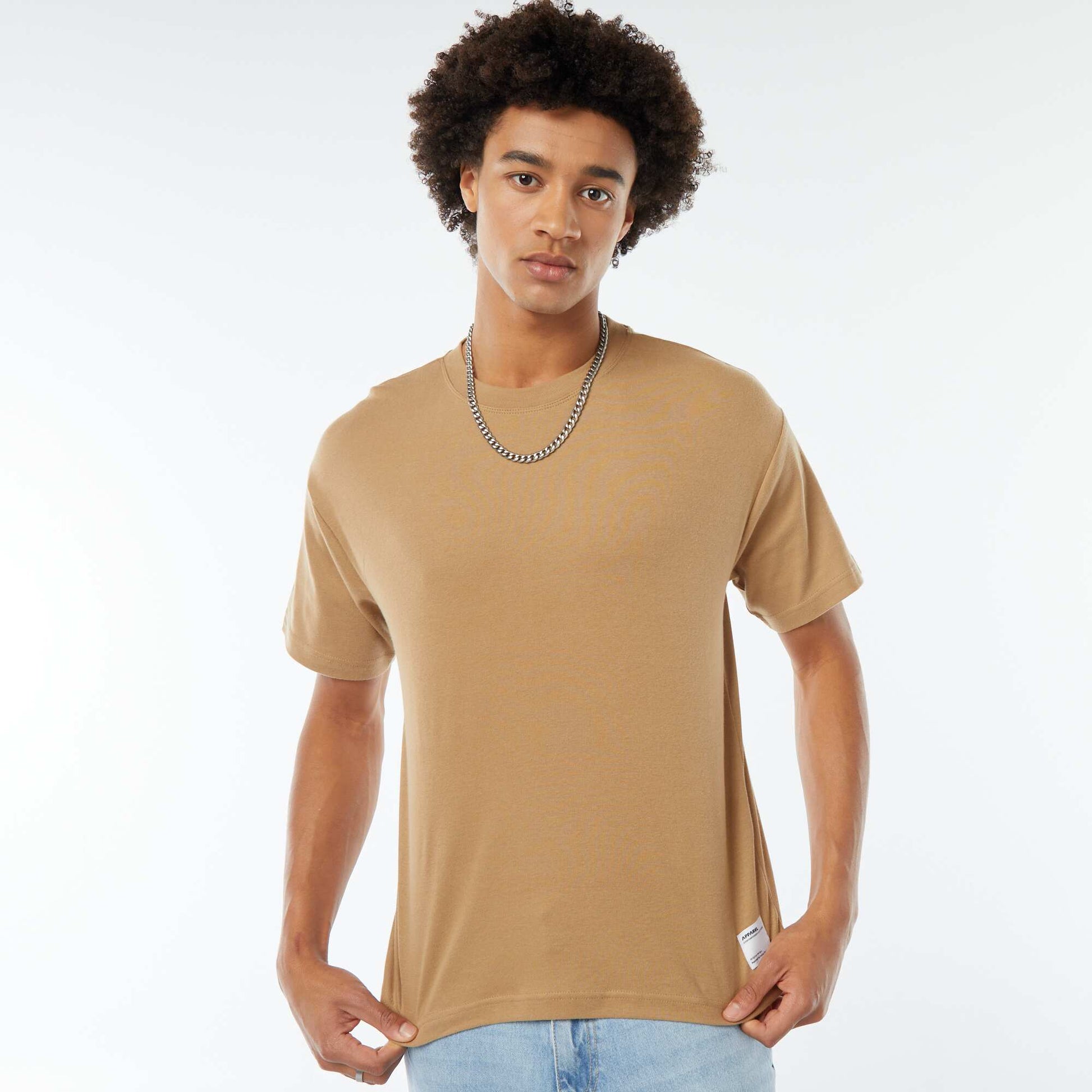 T-shirt col rond en coton CAMEL