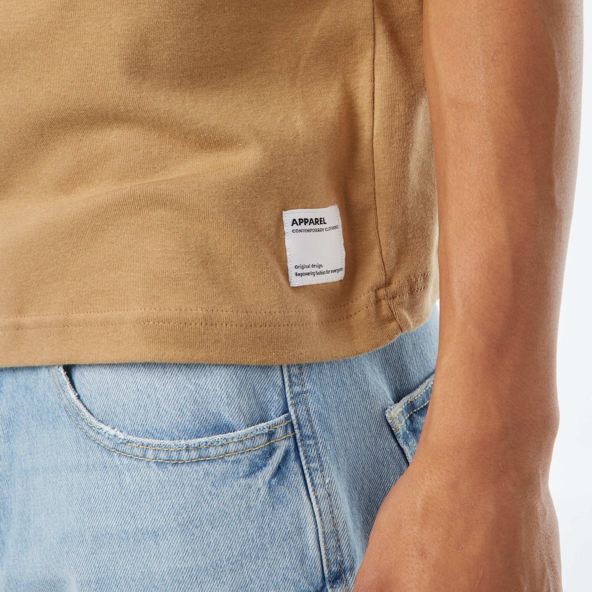 T-shirt col rond en coton CAMEL