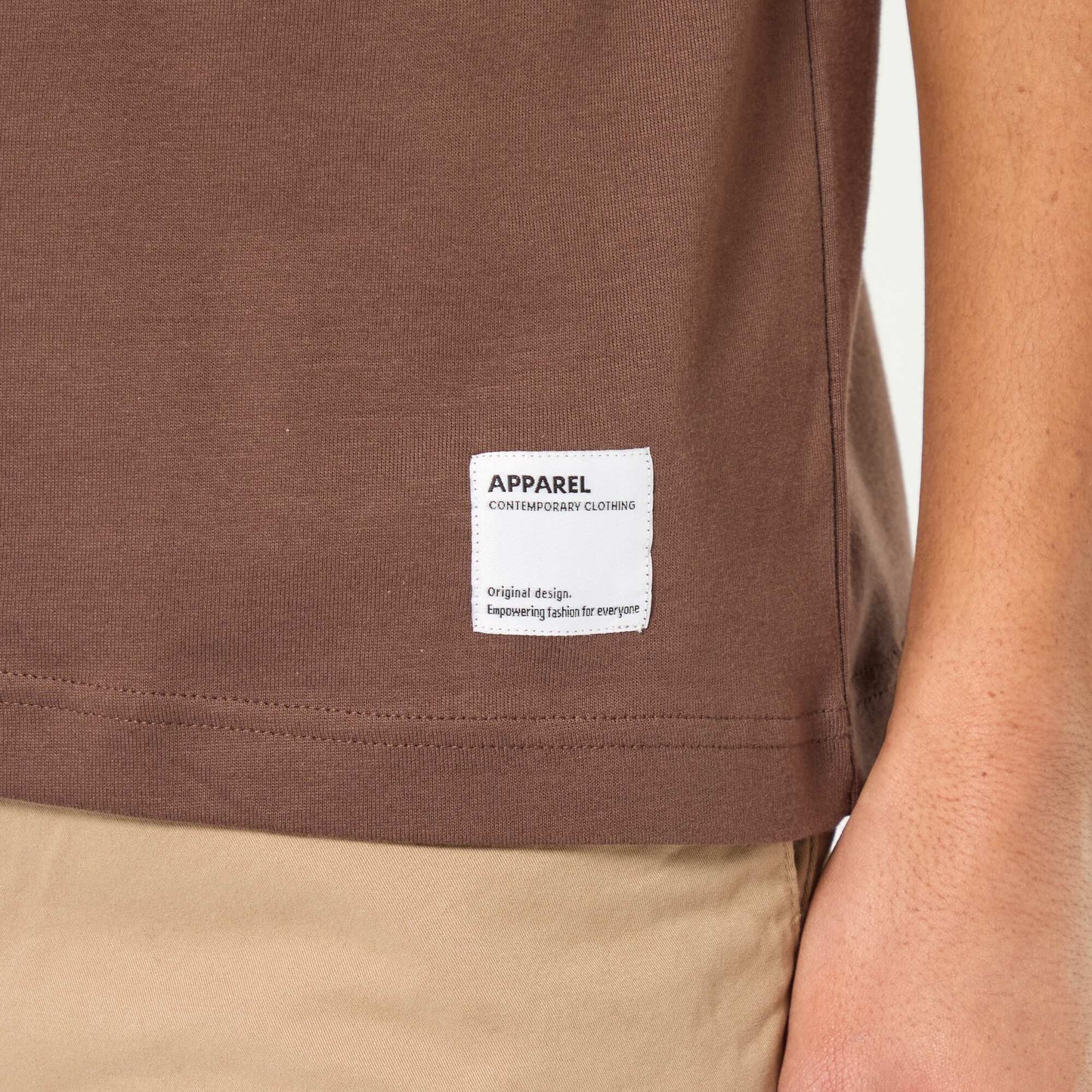 T-shirt col rond en coton MARRON