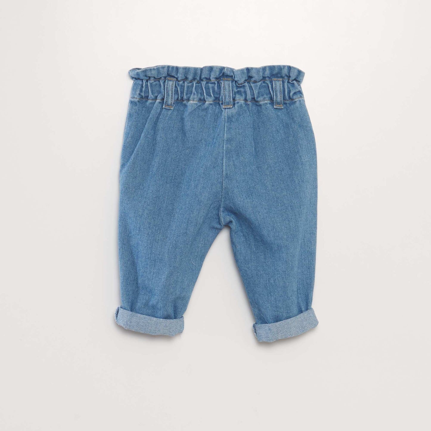 Pantalon en jean brod  tulipes Bleu