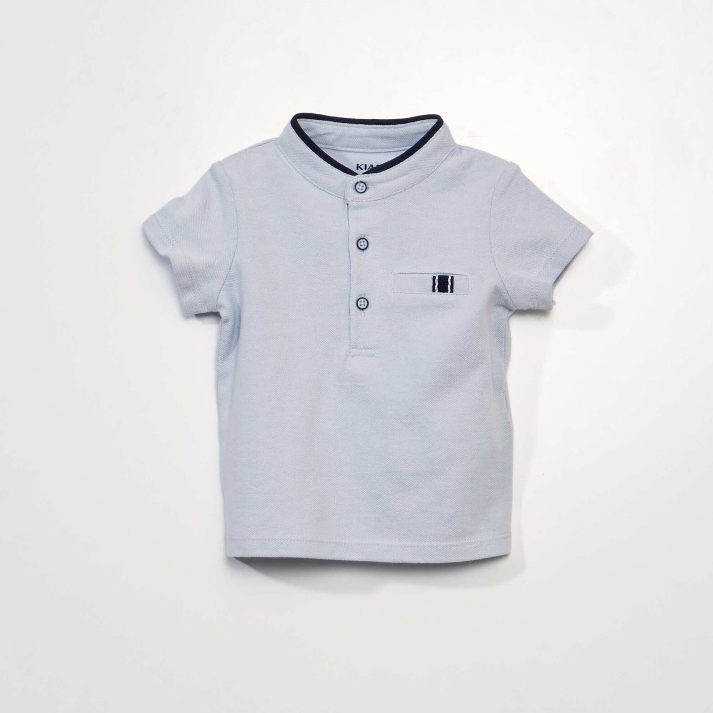 Ensemble 2 pi ces - Tee-shirt esprit polo + short en twill BLEU