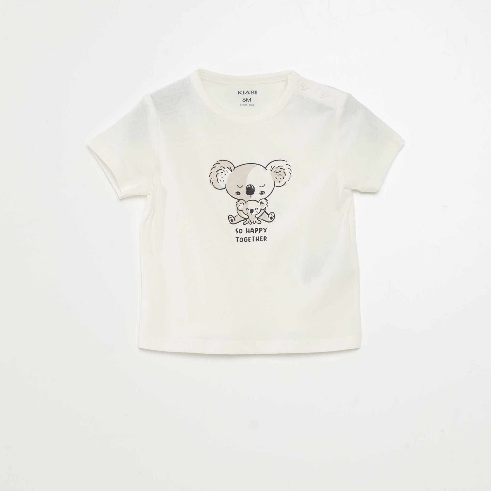T-shirt manches courtes imprim Blanc
