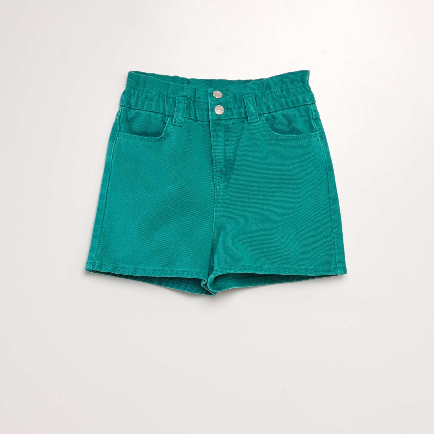 Short en denim color Vert