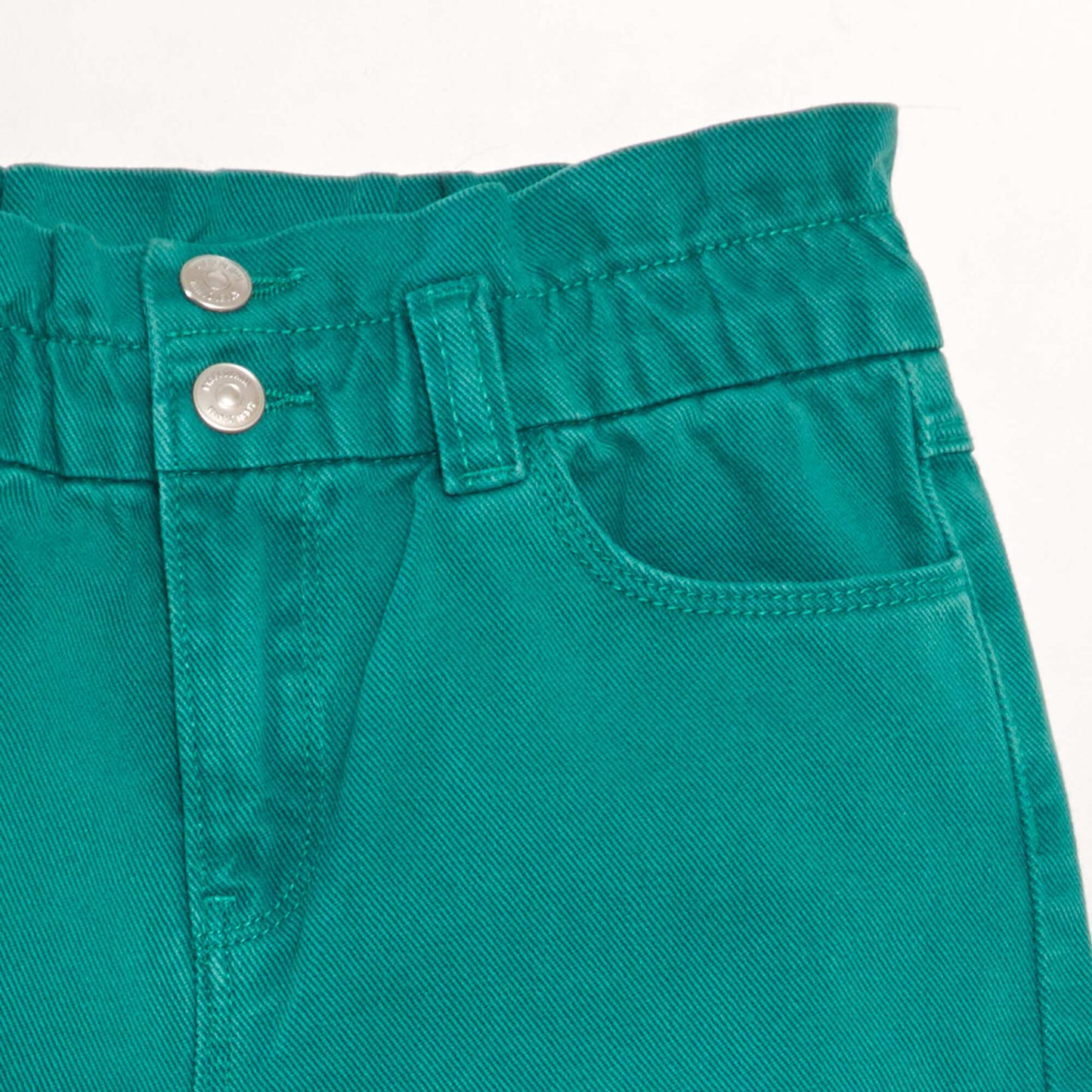 Short en denim color Vert