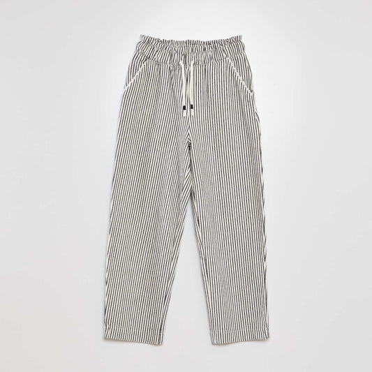 Pantalon twill Blanc/noir