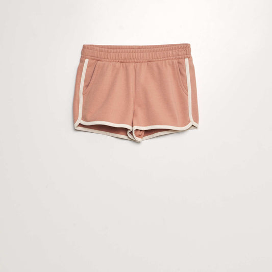 Short en molleton fin rose