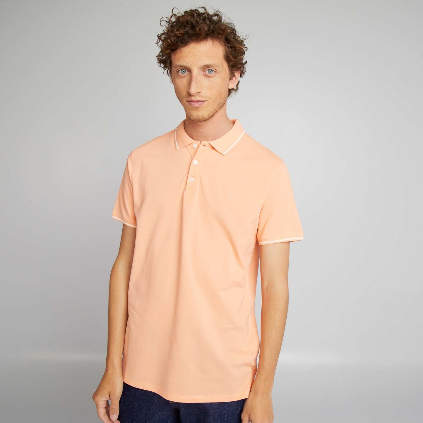 Polo en piqu  de coton Orange