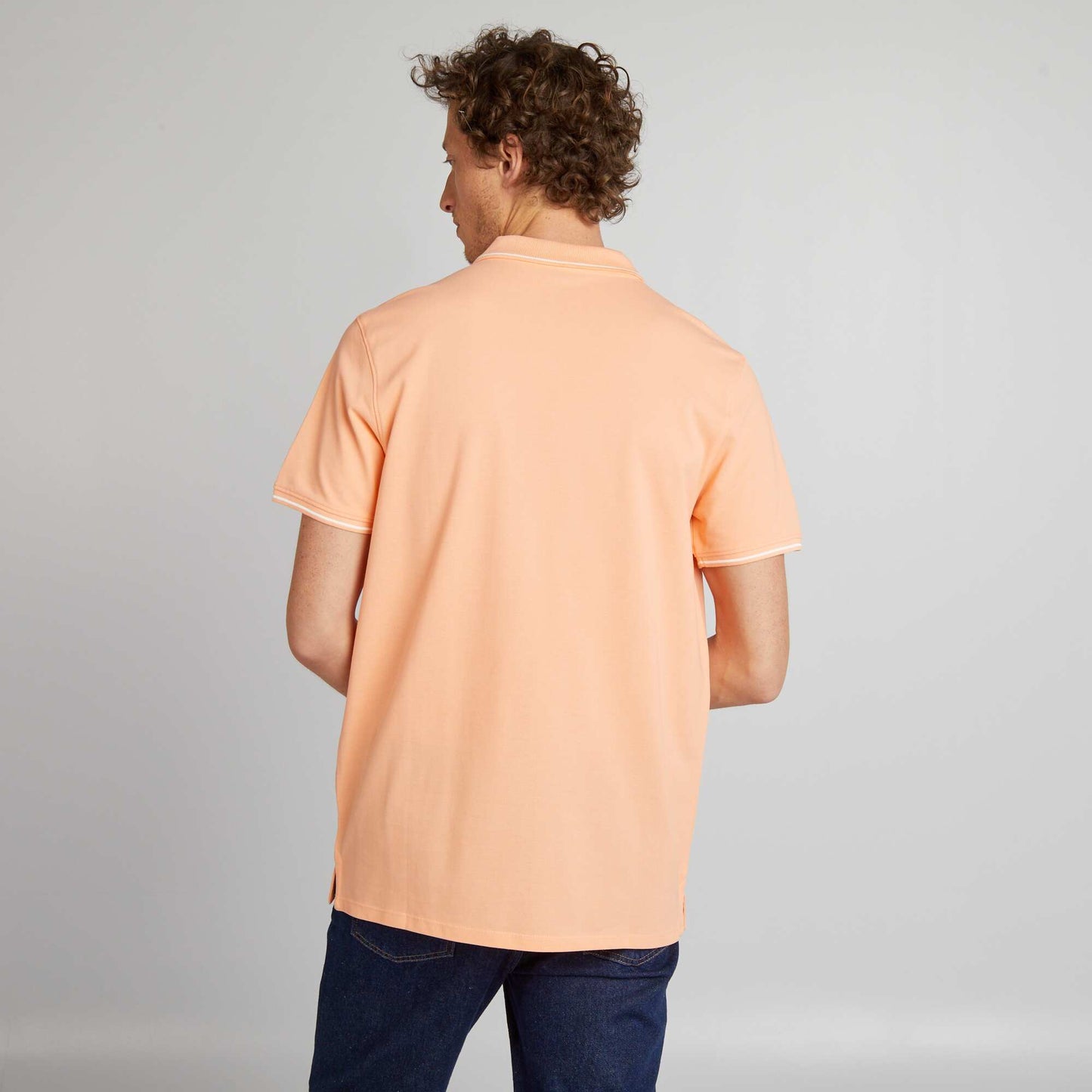 Polo en piqu  de coton Orange