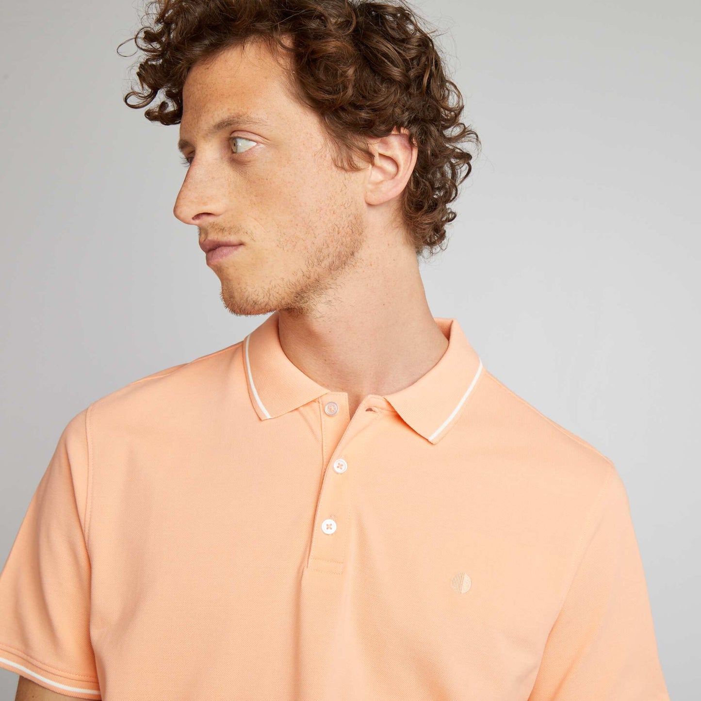 Polo en piqu  de coton Orange