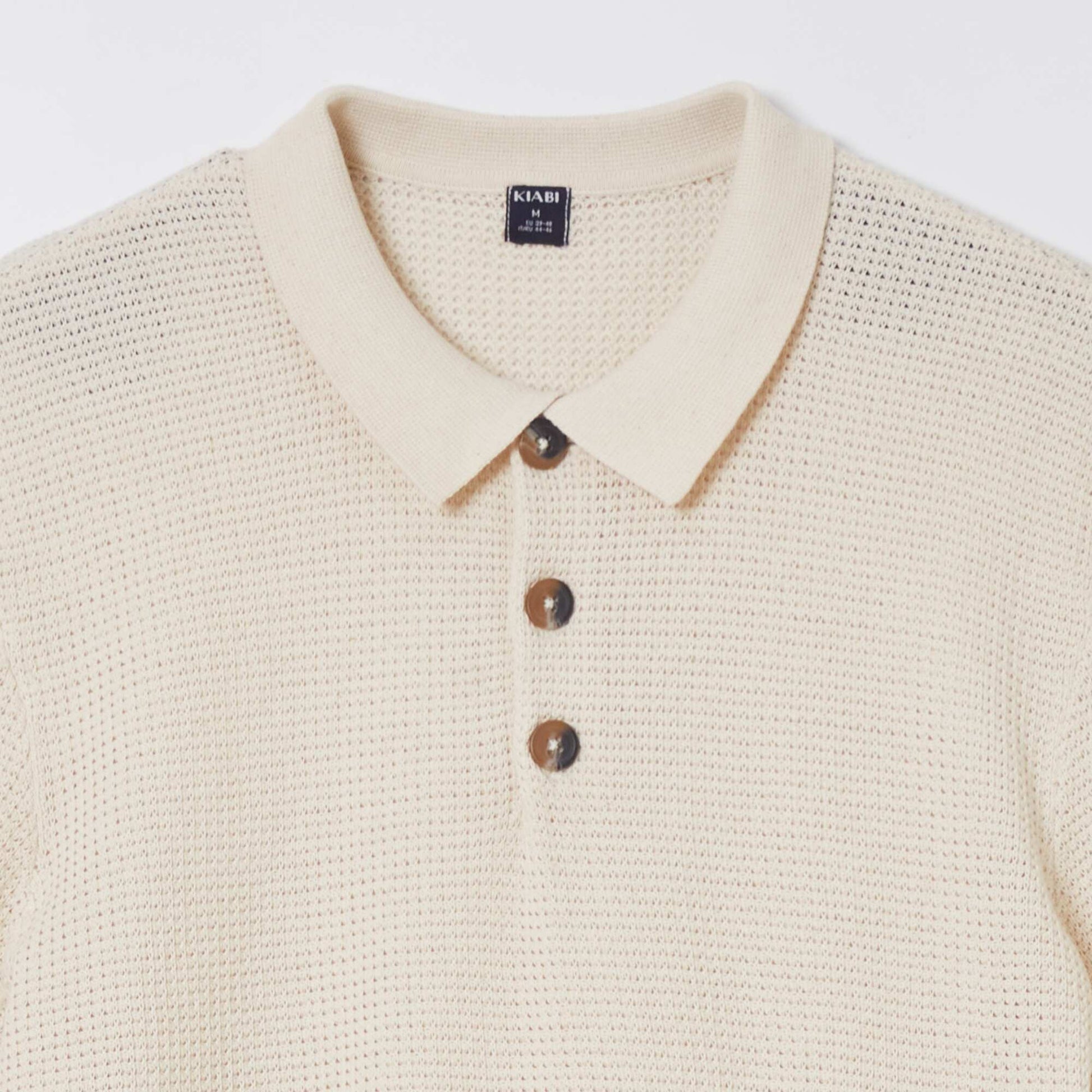 Polo en maille tricot Blanc