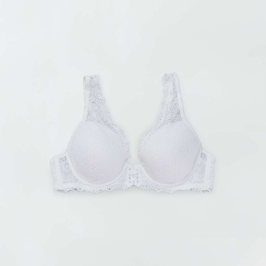 Soutien-gorge en dentelle D&E blanc