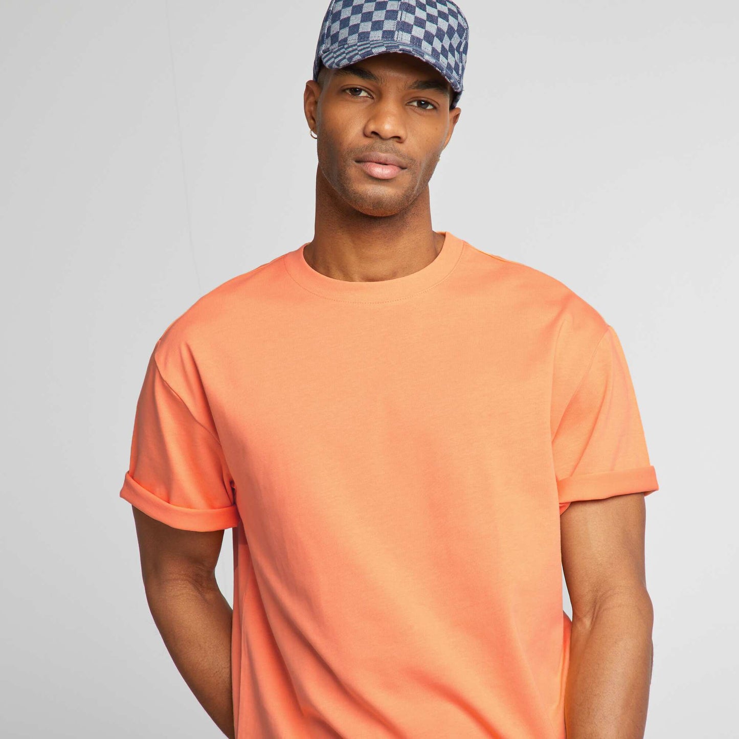 T-shirt en coton uni Orange