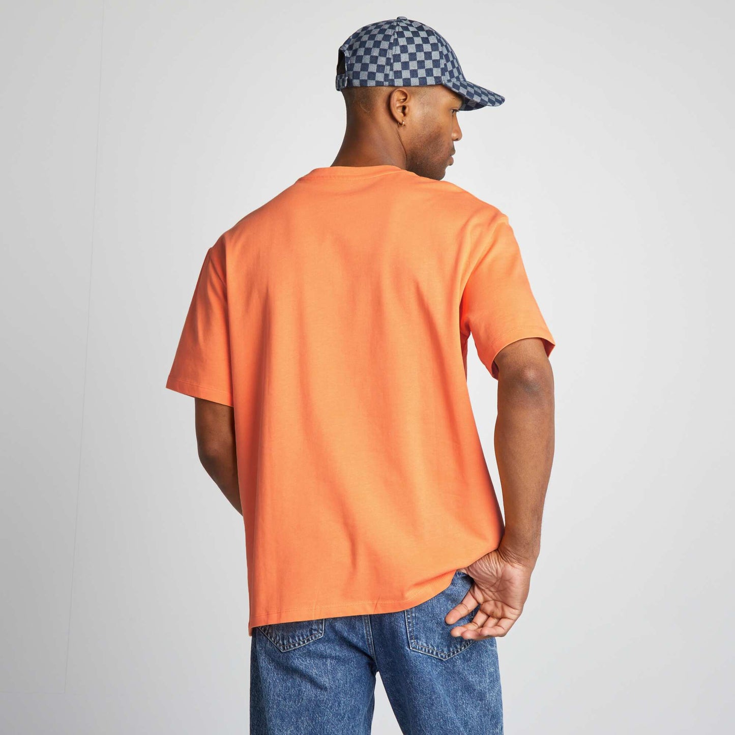 T-shirt en coton uni Orange