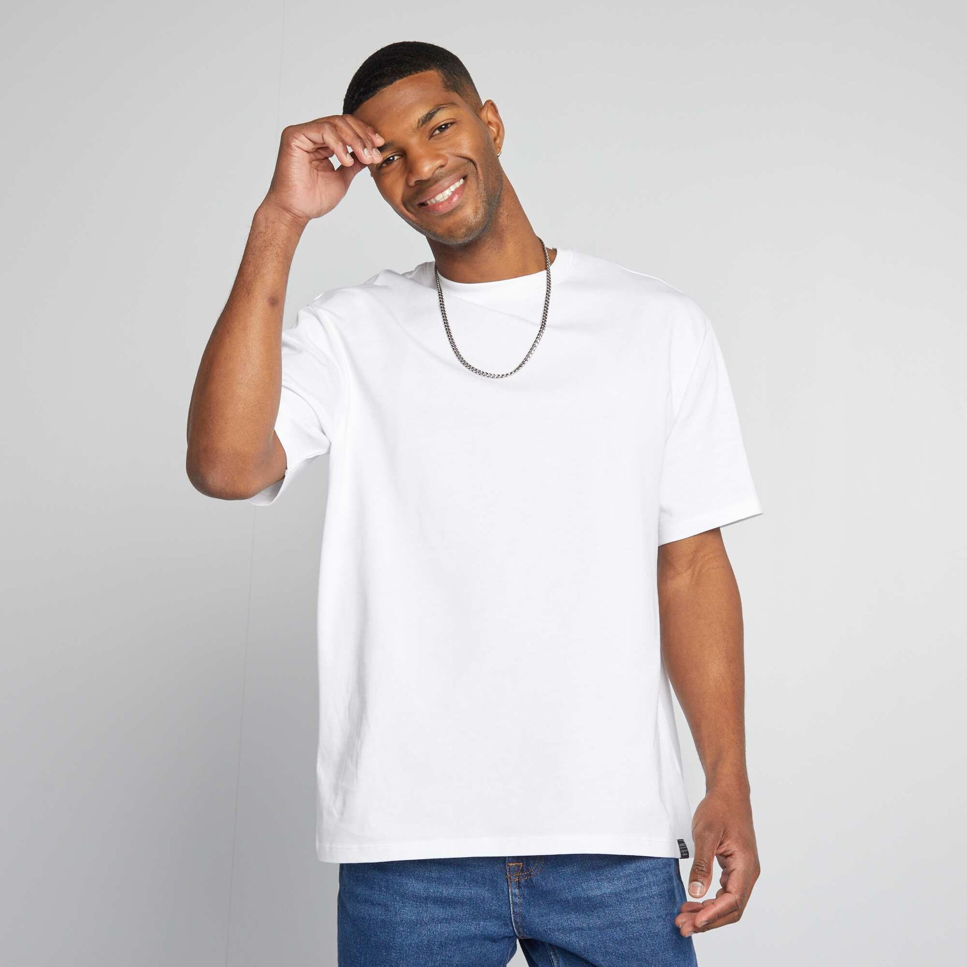T-shirt en coton uni blanc