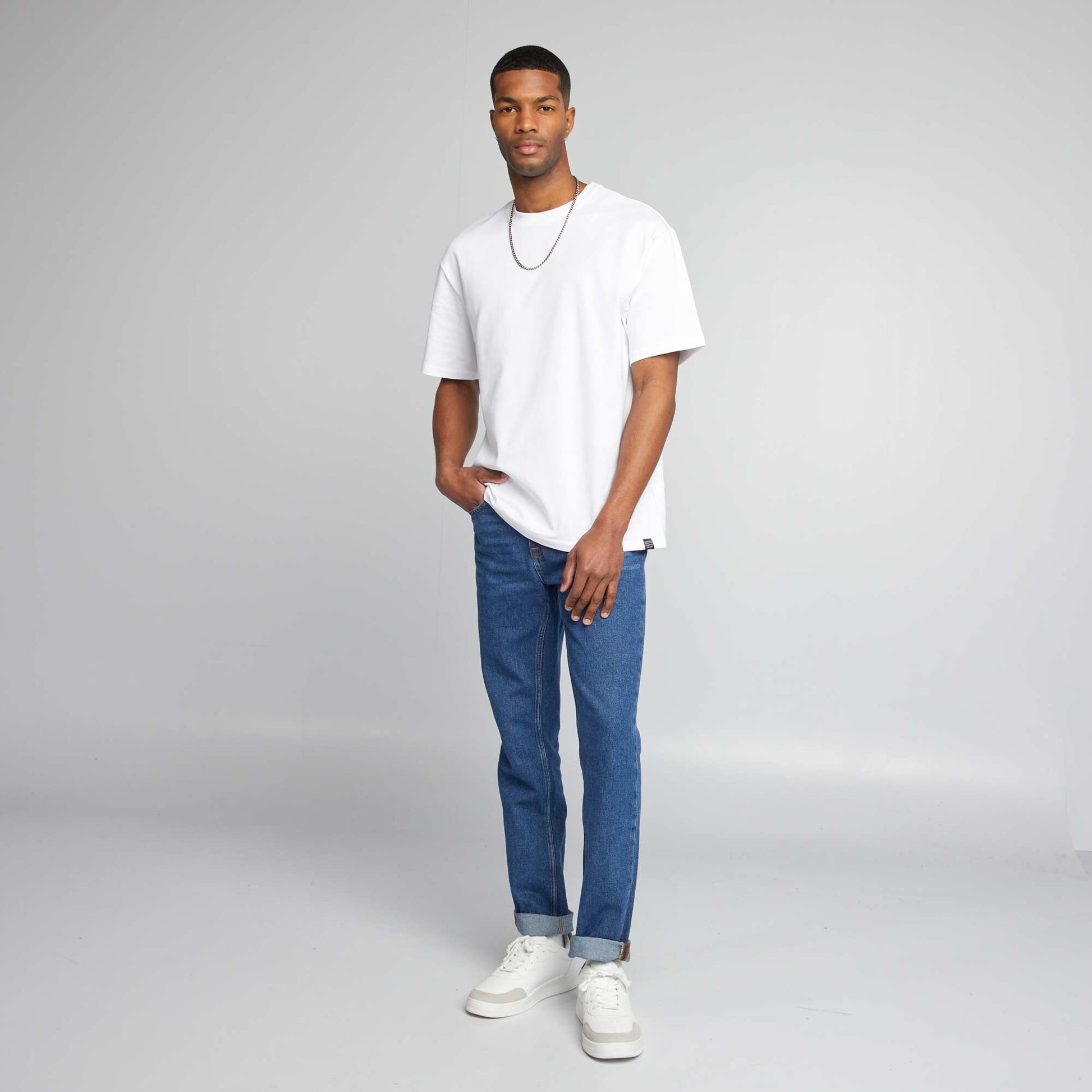 T-shirt en coton uni blanc