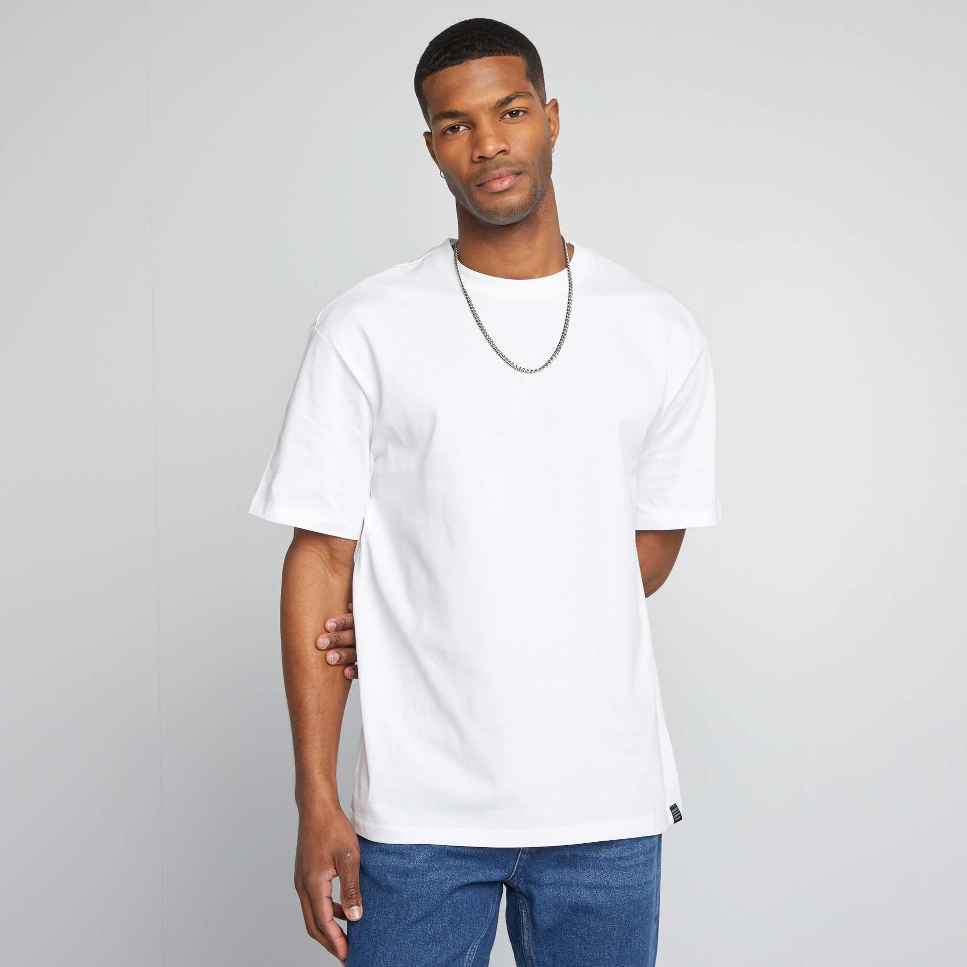 T-shirt en coton uni blanc