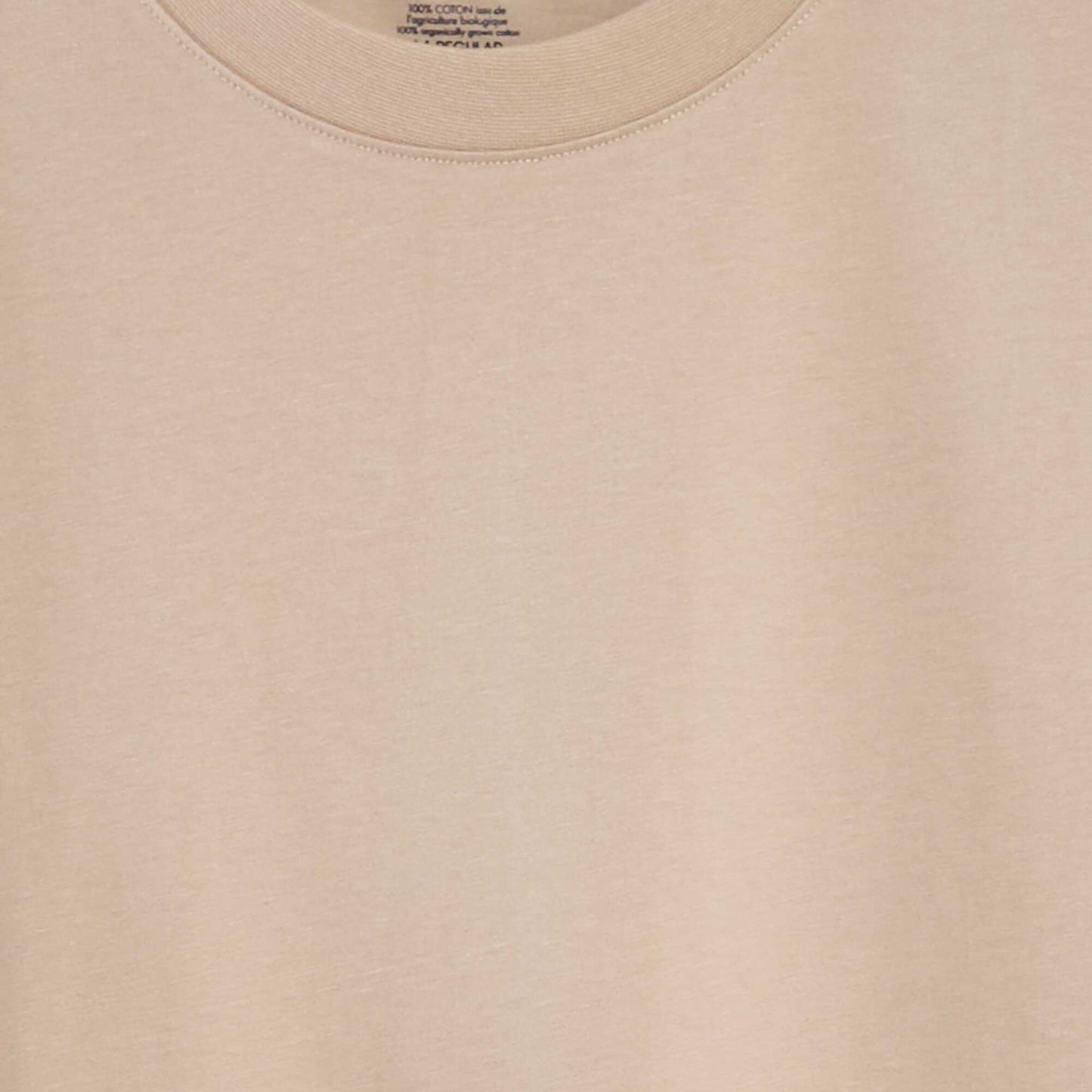 T-shirt à col rond en coton Beige clair