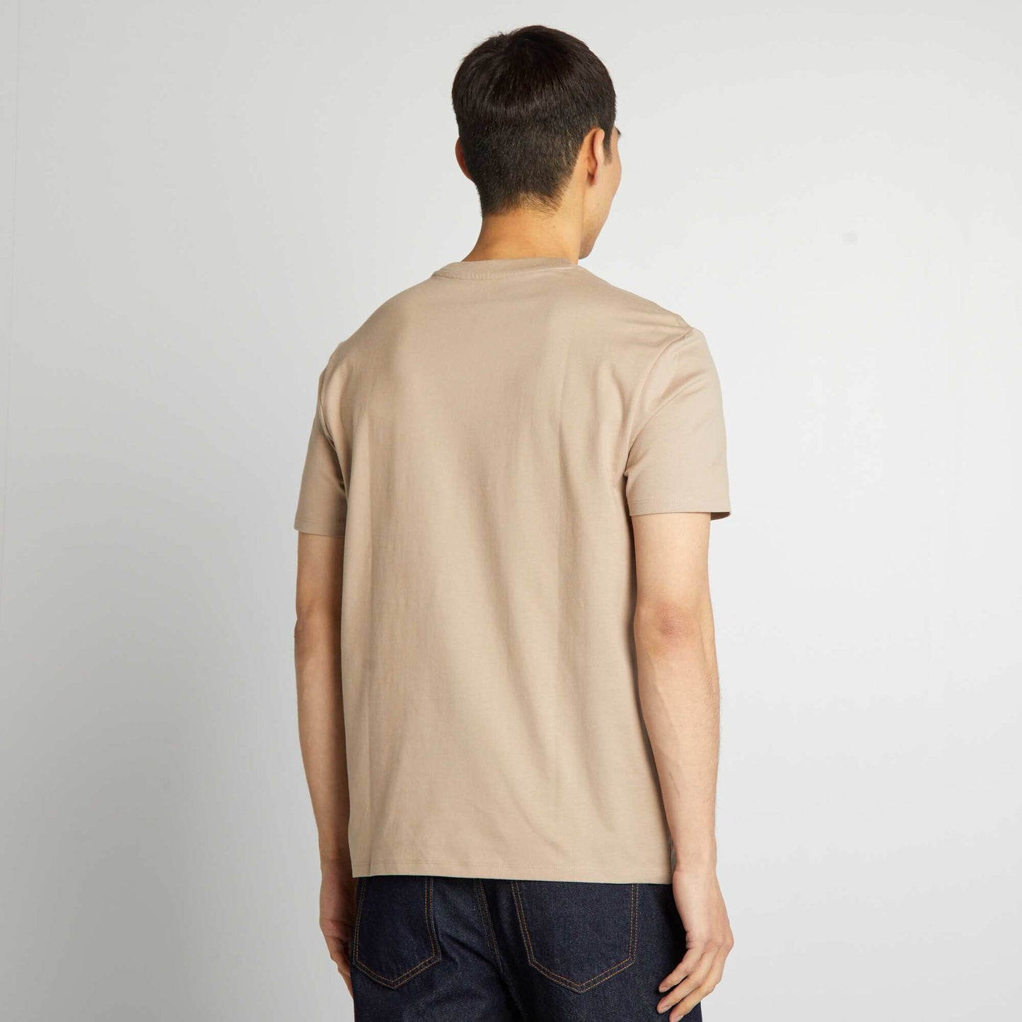 T-shirt   col rond en coton - Tough Cotton  beige