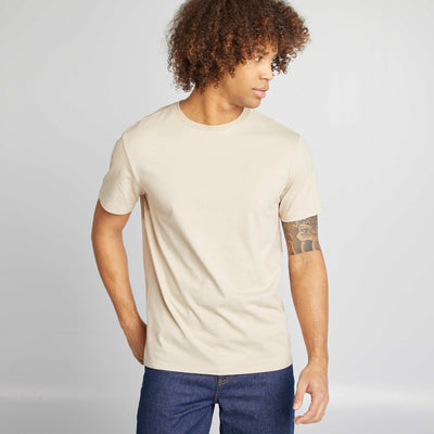 T-shirt à col rond en coton - Tough Cotton™ BEIGE