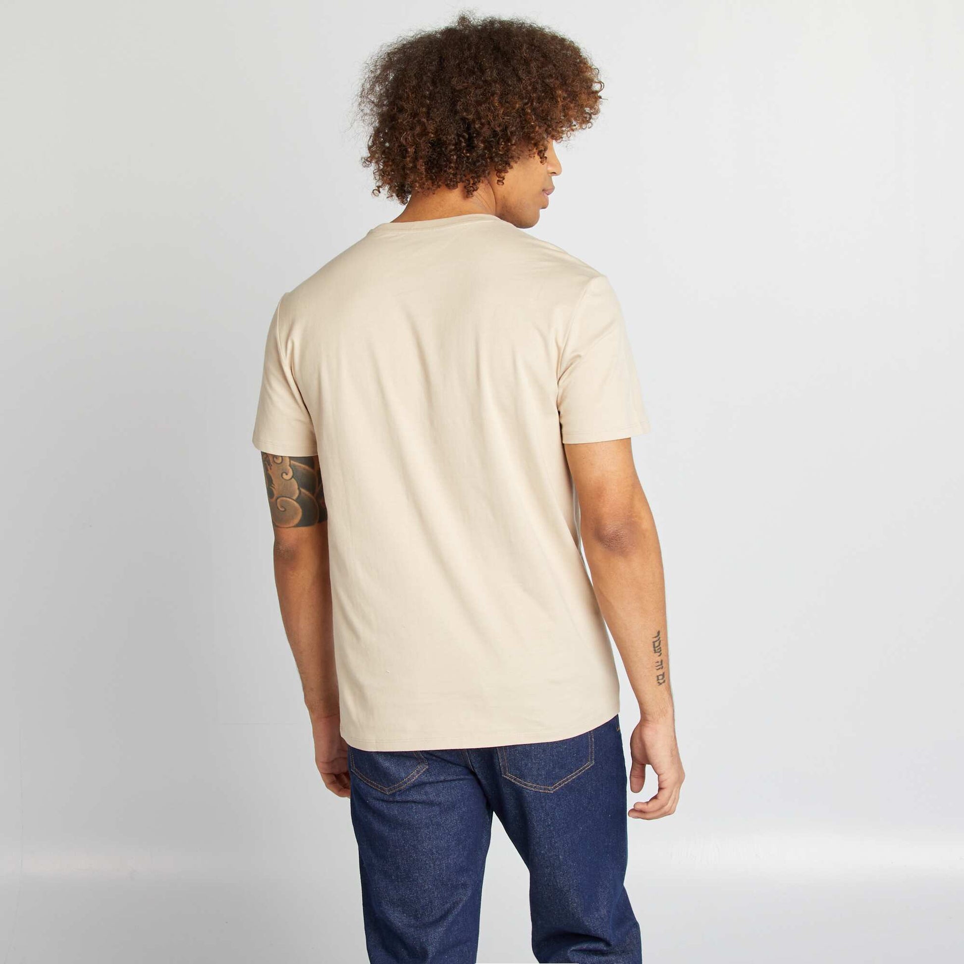 T-shirt à col rond en coton - Tough Cotton™ BEIGE