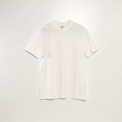 T-shirt col rond en coton blanc