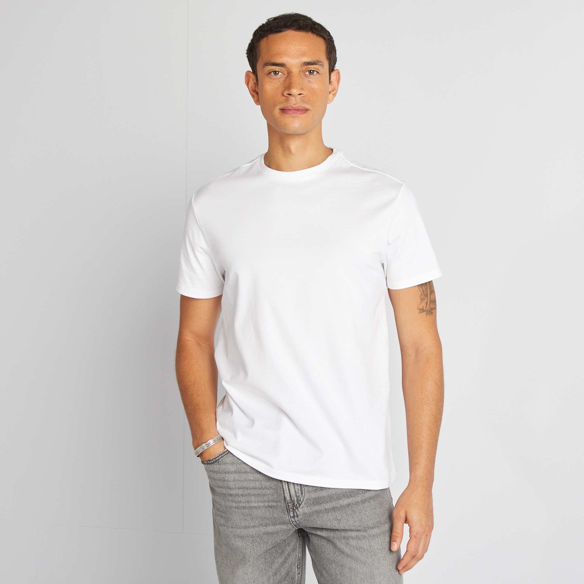 T-shirt à col rond en coton - Tough Cotton™ blanc