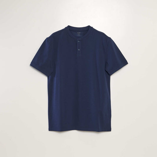 Polo en piqu  de coton uni Bleu nuit