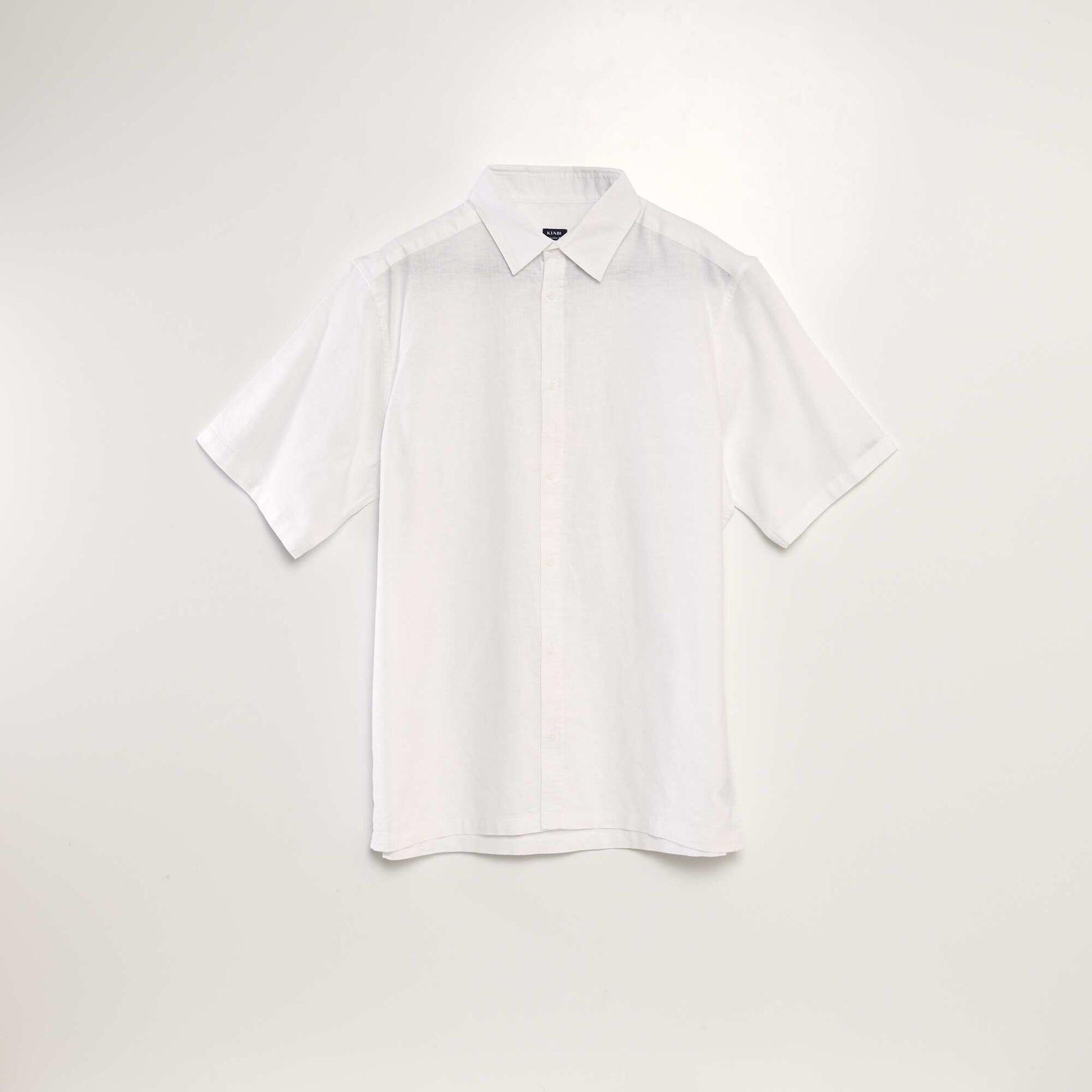 Chemise manches courtes avec lin blanc