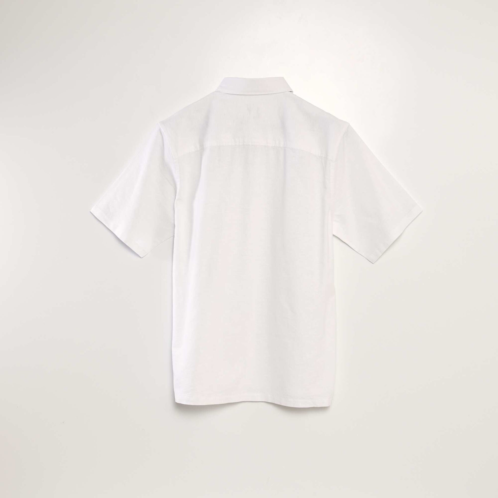 Chemise manches courtes avec lin blanc