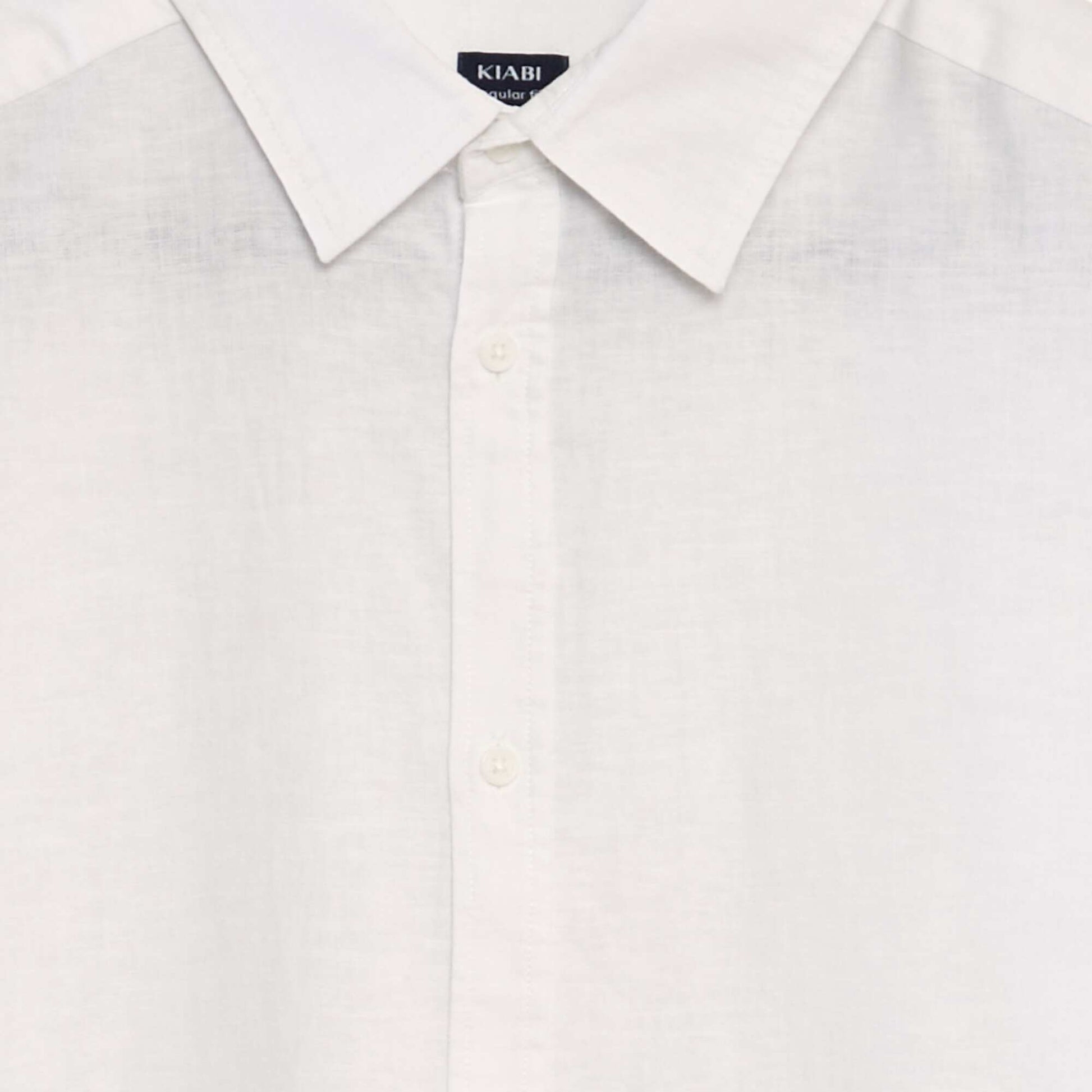 Chemise manches courtes avec lin blanc