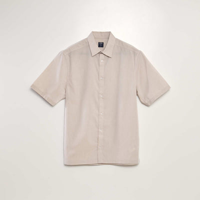 Chemise en popeline manches courtes Cr me