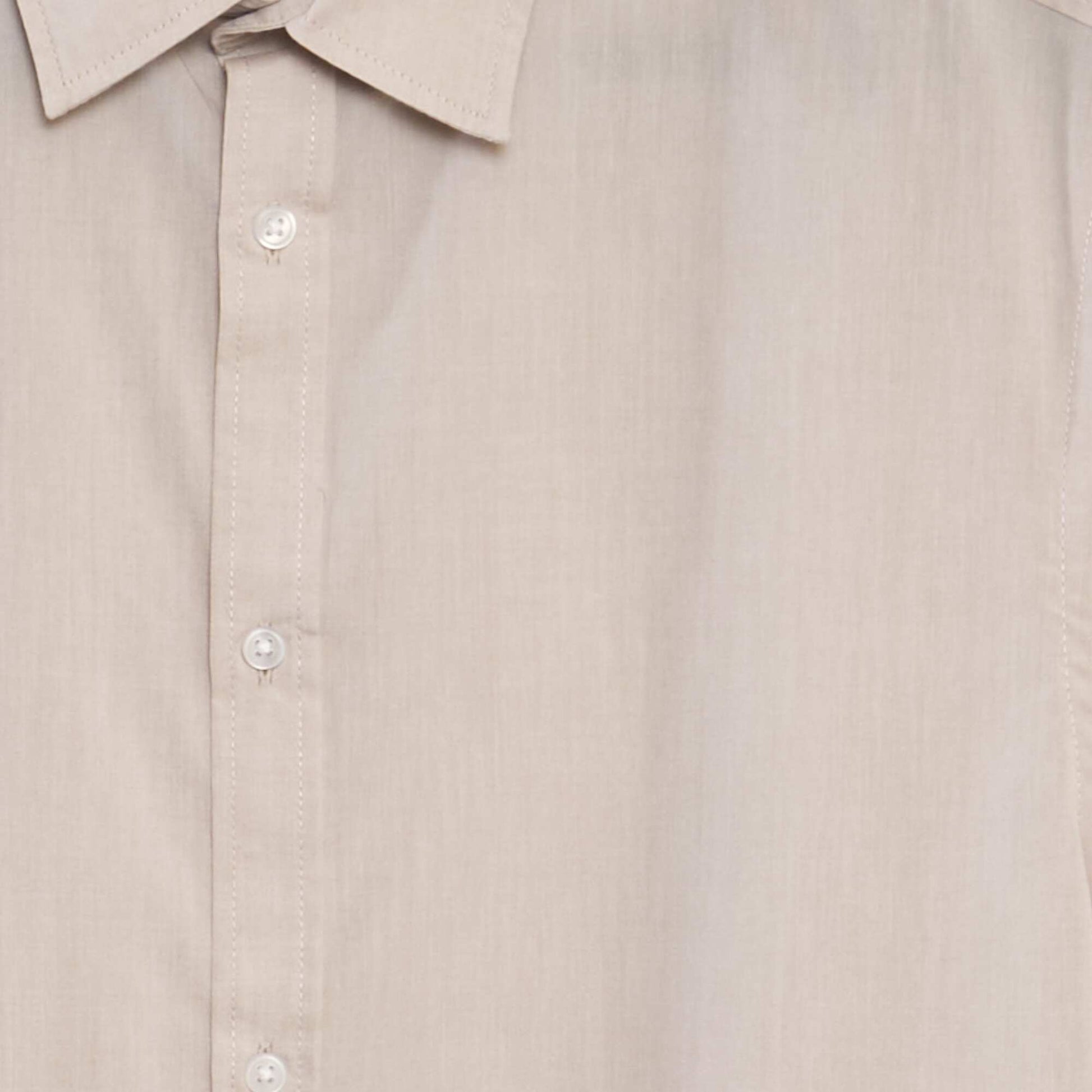 Chemise en popeline manches courtes Cr me