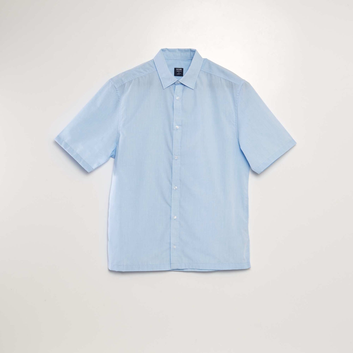 Chemise en popeline   manches courtes Bleu clair