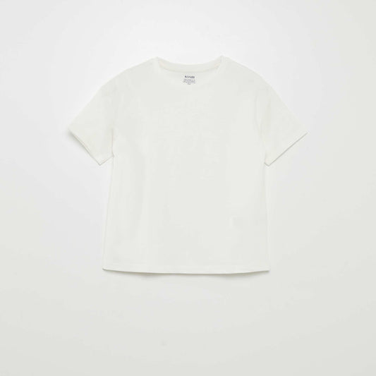 T-shirt en maille jersey épaisse blanc