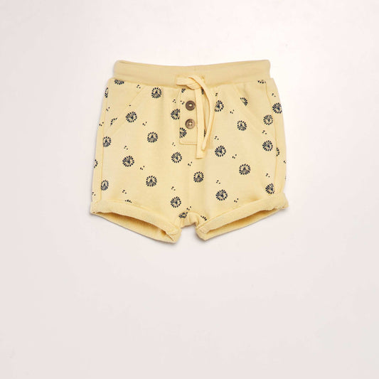 Short en molleton avec imprim  Jaune