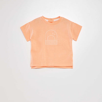 Tee-shirt imprim plage Orange