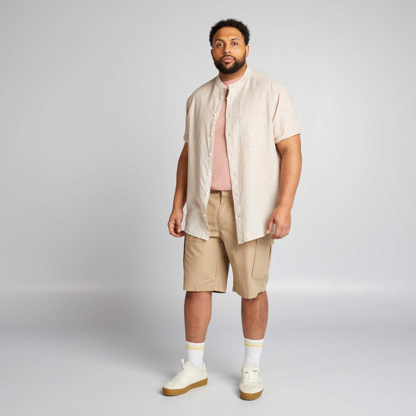 Chemise col mao Beige