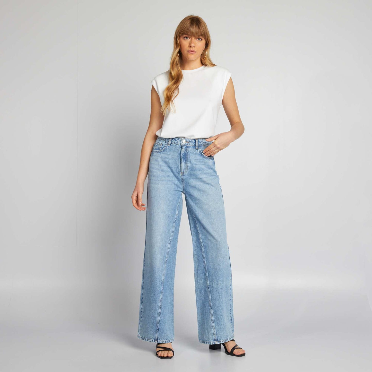 Jean wide leg Bleu