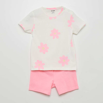 Pyjama short 2 pi ces imprim Rose