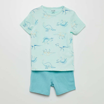 Pyjama short 2 pi ces imprim Bleu/vert